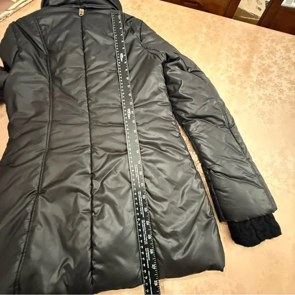 MACKAGE Selma Glossy Black Puffy Zipper Layered Coat Jacket Size Small Petite - Picture 14 of 16